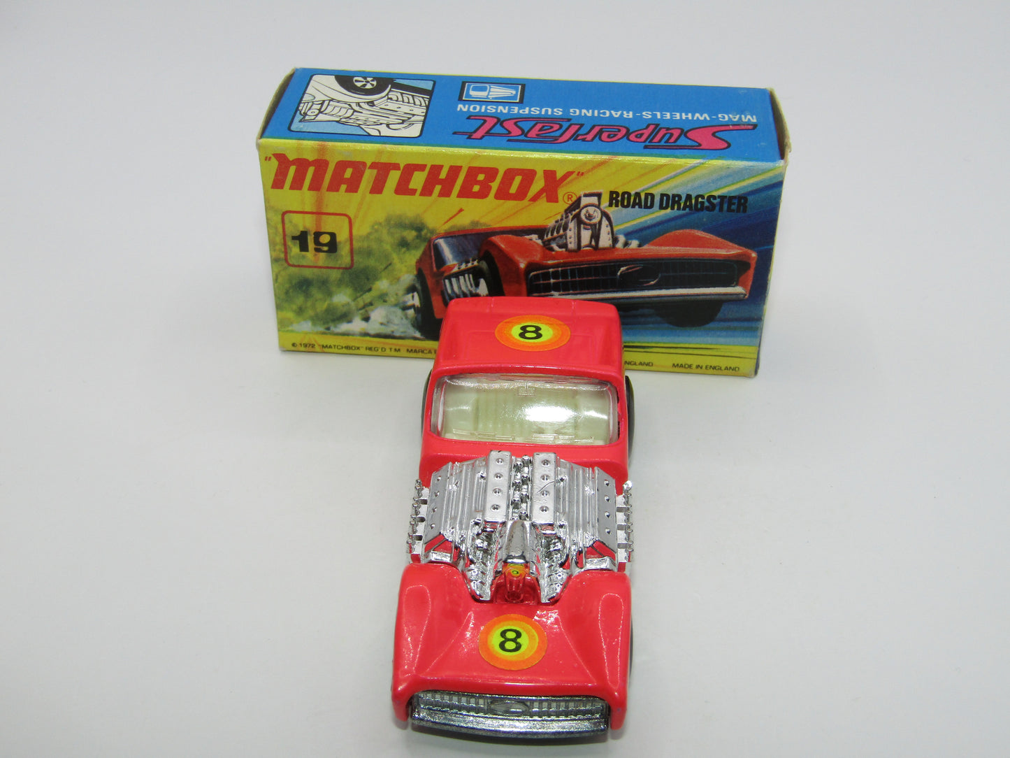 Matchbox Superfast 19B Road Dragster DAYGLOW LIGHT PINK