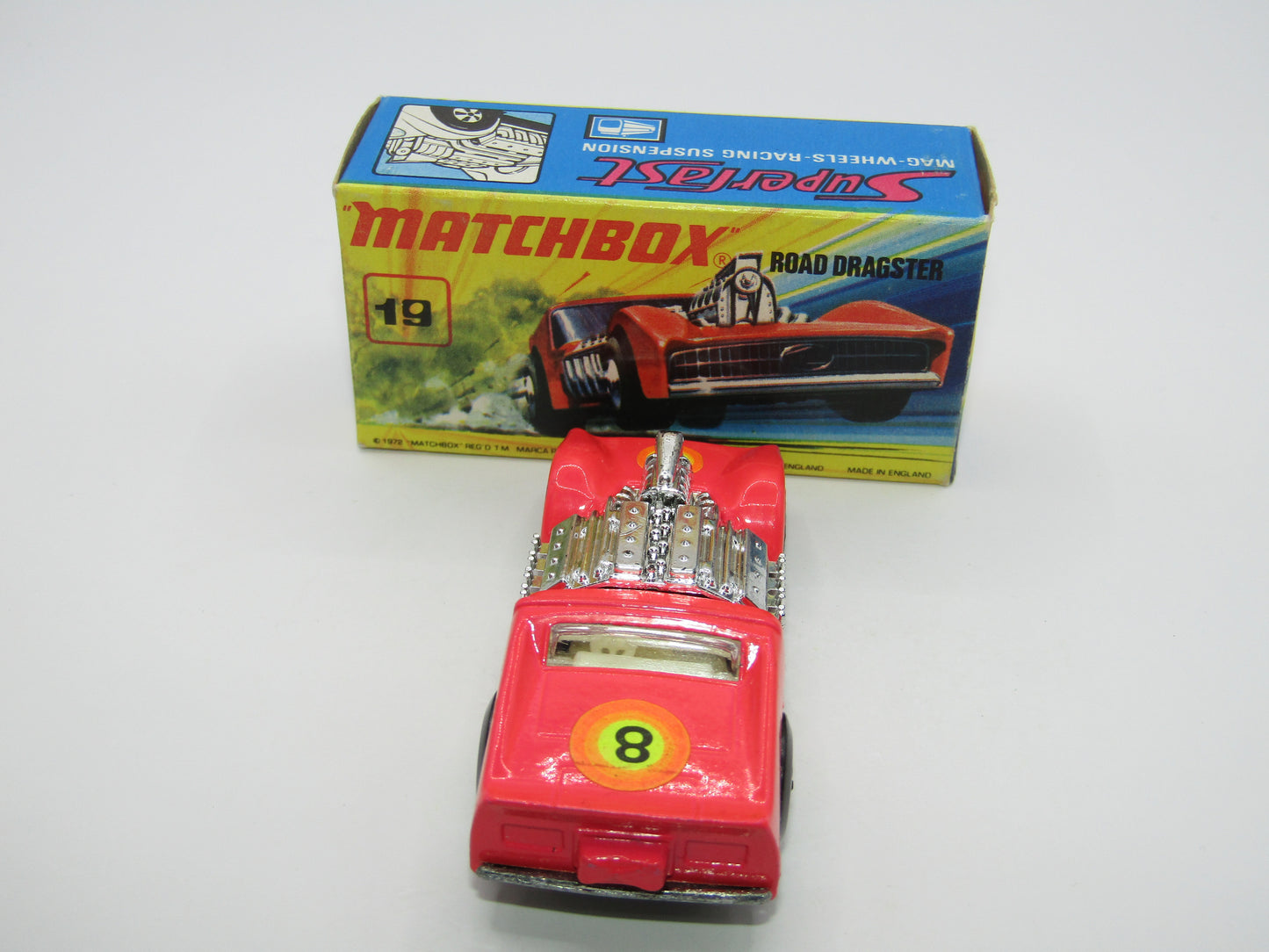 Matchbox Superfast 19B Road Dragster DAYGLOW LIGHT PINK