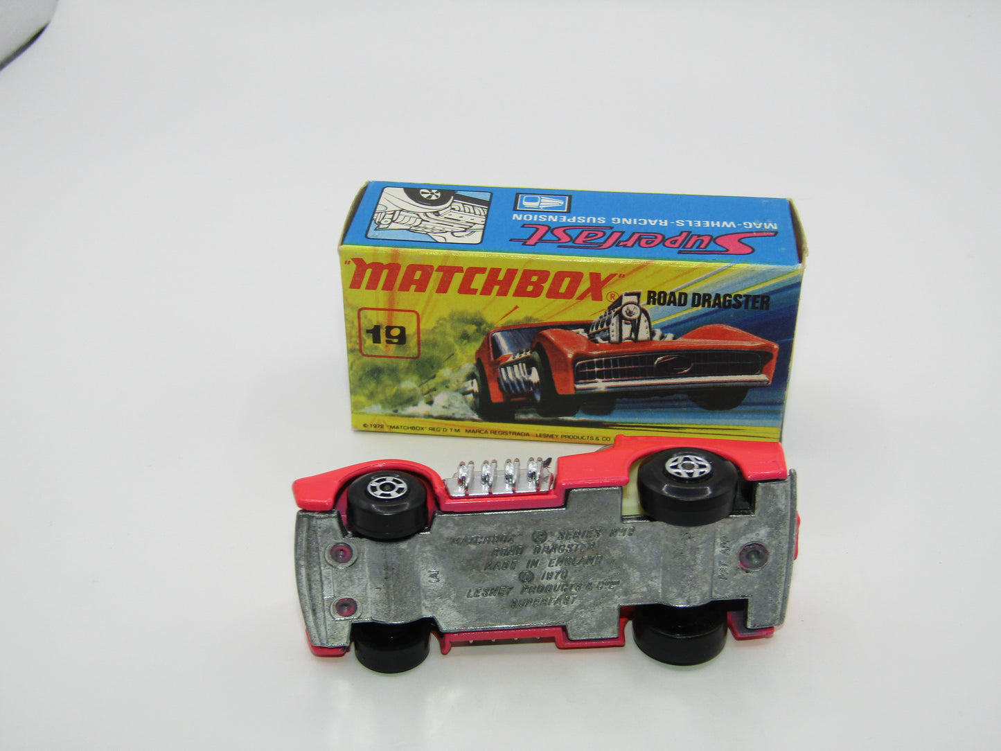 Matchbox Superfast 19B Road Dragster DAYGLOW LIGHT PINK