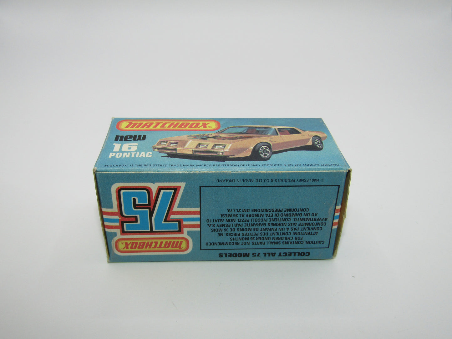 Matchbox Superfast No 16B Pontiac Tan, No Label, Dot Dash Wheels, Unpainted Base