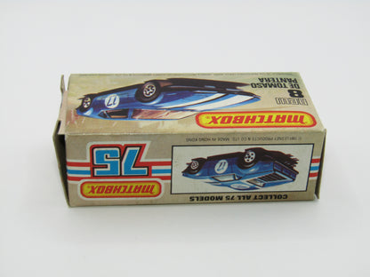 Matchbox Superfast No 8D De Tomaso Pantera, GLOSS BLACK BASE, USA Picture Box