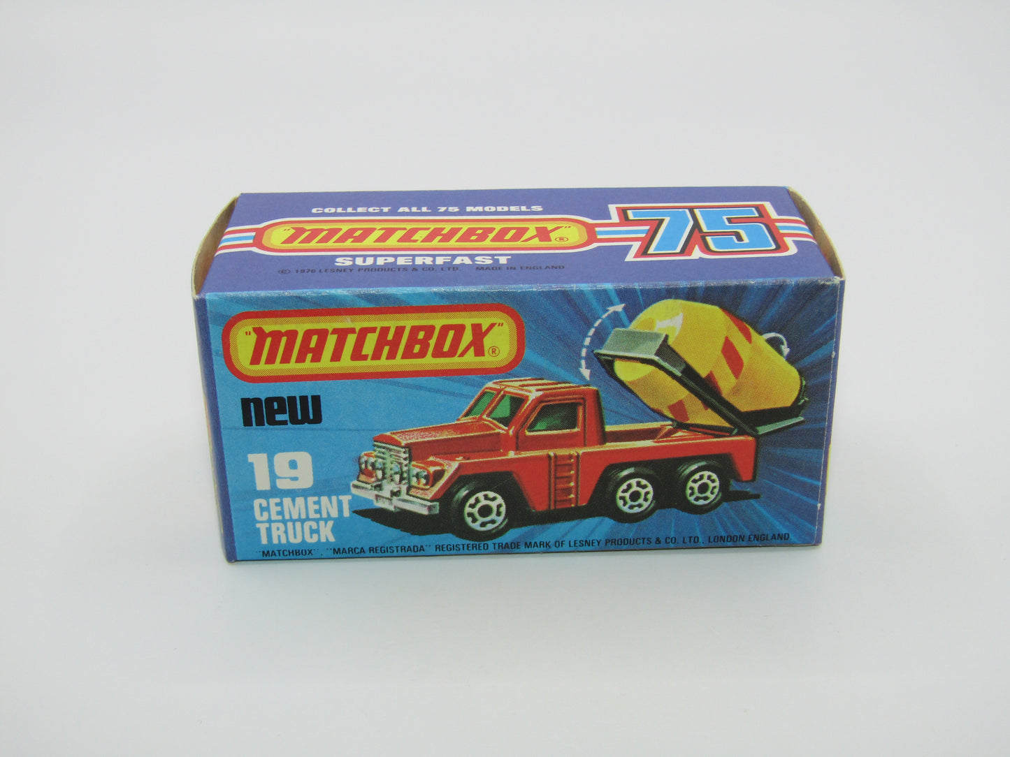 Matchbox Superfast No 19C Cement Truck - BLUE WINDOWS Lemon Barrel