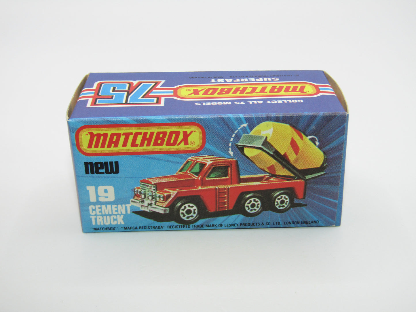 Matchbox Superfast No 19C Cement Truck - BLUE WINDOWS Lemon Barrel