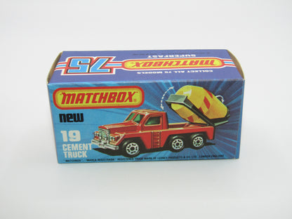 Matchbox Superfast No 19C Cement Truck - BLUE WINDOWS Lemon Barrel