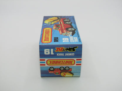 Matchbox Superfast No 19C Cement Truck - BLUE WINDOWS Lemon Barrel