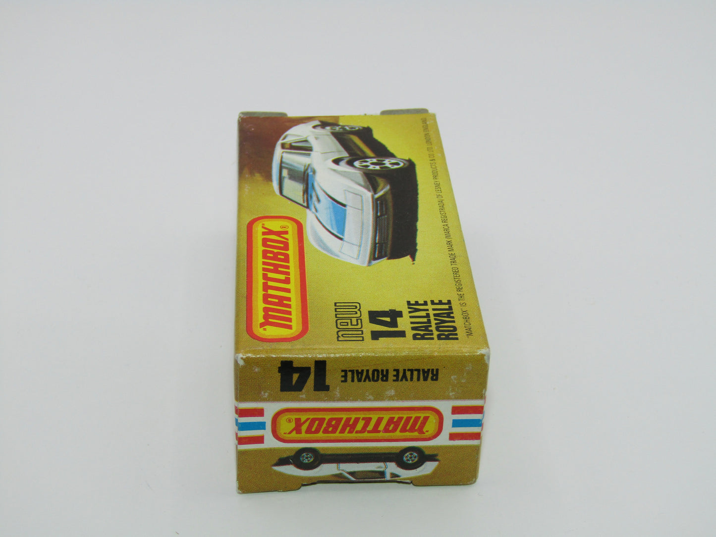 Matchbox Superfast No 14D Rallye Royale (Monteverdi Hai Cast) White, Amber Windows 5 Spoke Wheels, USA Picture Box