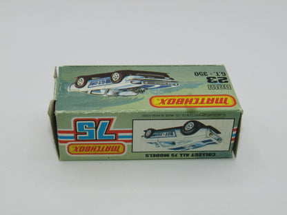 Matchbox Superfast No 23D Mustang GT 350, DARK Blue Tampo,  5 Arch Wheels , USA Picture Box