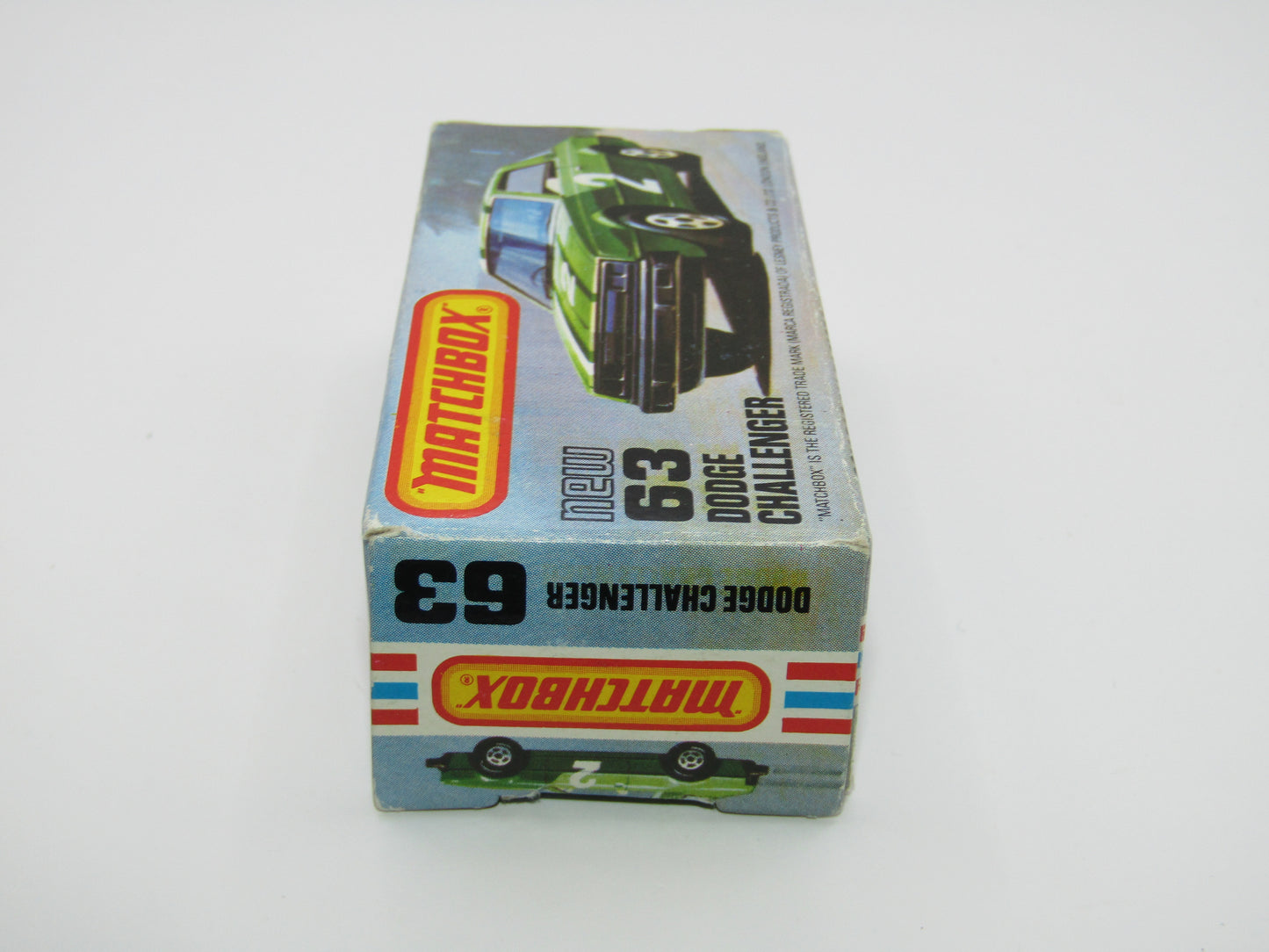 Matchbox Superfast No 63D Dodge Challenger, Green, Green Interior , USA Picture Box