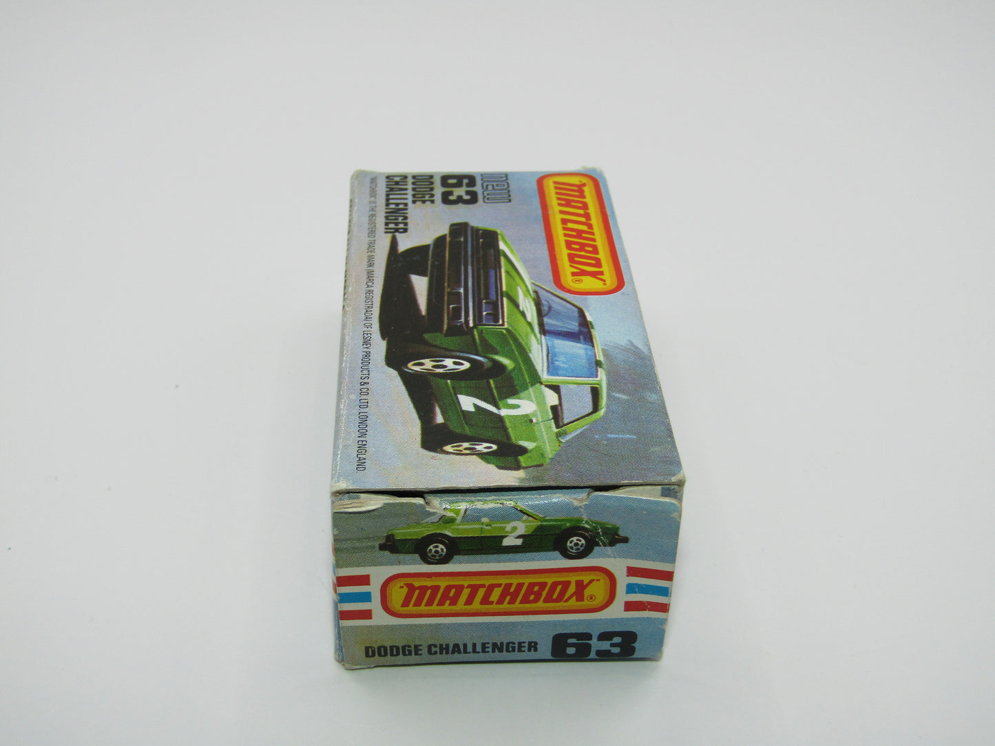 Matchbox Superfast No 63D Dodge Challenger, Green, Green Interior , USA Picture Box