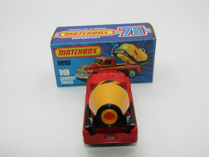 Matchbox Superfast No 19C Cement Truck Red BLACK Stripes on Barrel