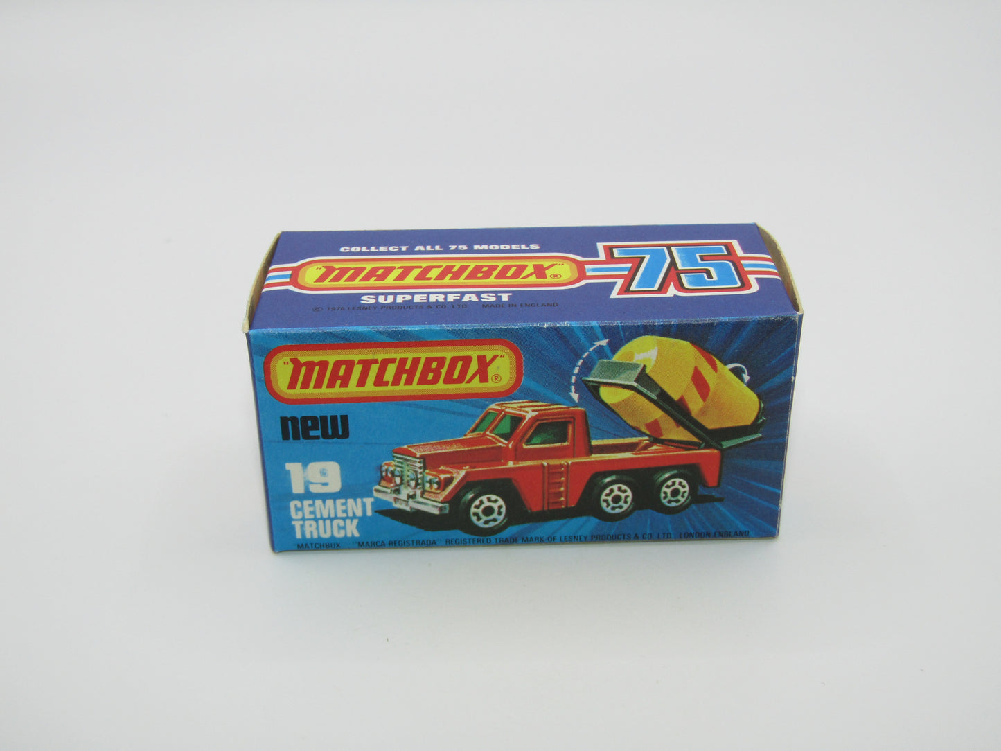 Matchbox Superfast No 19C Cement Truck Red BLACK Stripes on Barrel
