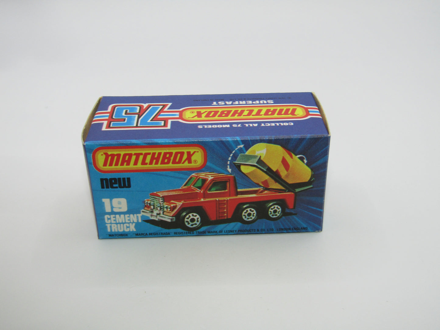 Matchbox Superfast No 19C Cement Truck Red BLACK Stripes on Barrel