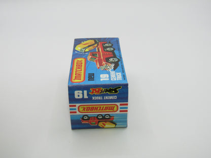 Matchbox Superfast No 19C Cement Truck Red BLACK Stripes on Barrel