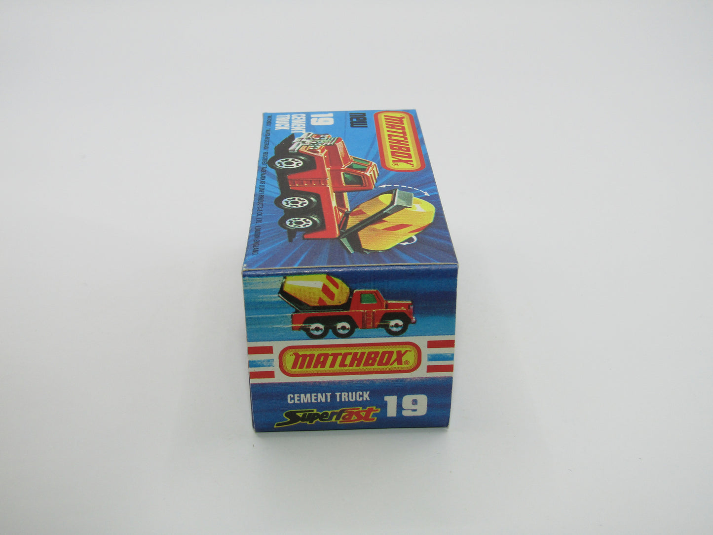 Matchbox Superfast No 19C Cement Truck Red BLACK Stripes on Barrel