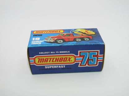 Matchbox Superfast No 19C Cement Truck Red BLACK Stripes on Barrel