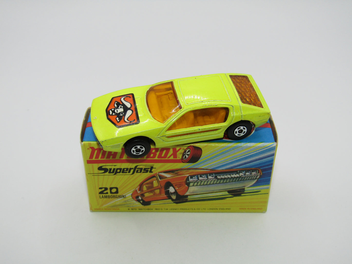 Matchbox Superfast No 20A Lamborghini Marzal Yellow BULLS Head Label