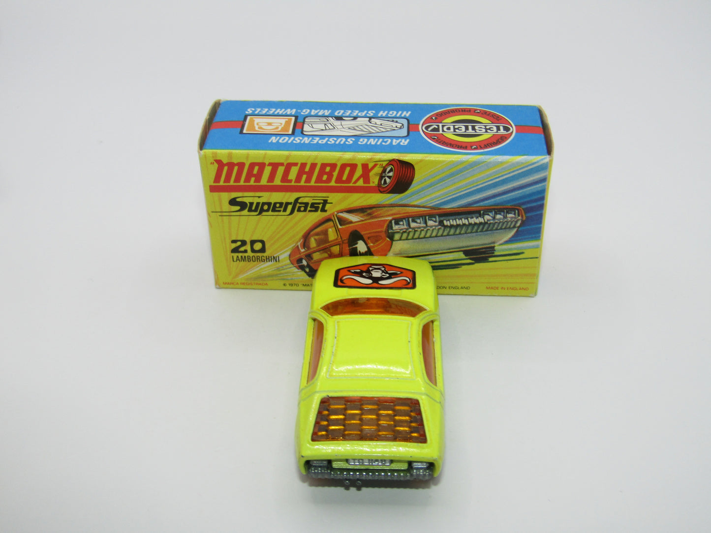 Matchbox Superfast No 20A Lamborghini Marzal Yellow BULLS Head Label