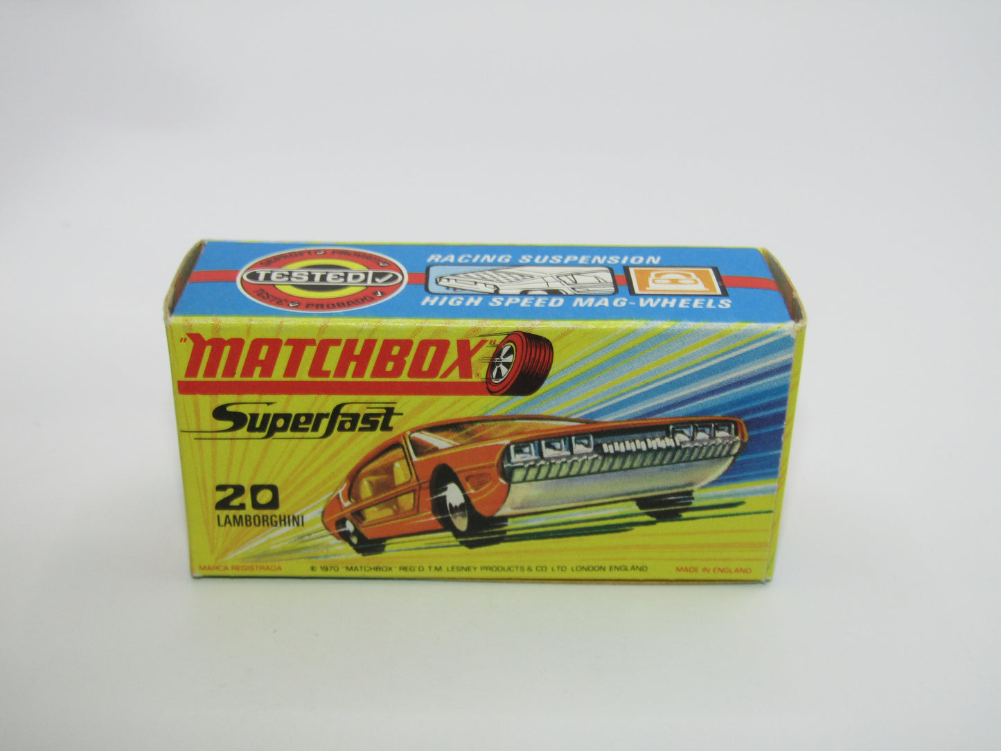 Matchbox Superfast No 20A Lamborghini Marzal Yellow BULLS Head Label