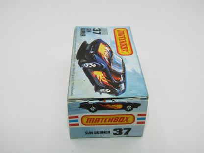 Matchbox Superfast No 37D Sun Burner, MATT BLACK Hong Kong Base, USA Picture Box