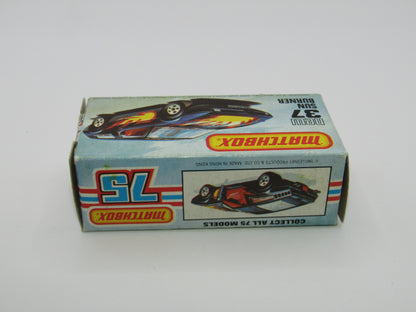 Matchbox Superfast No 37D Sun Burner, Gloss BLACK Hong Kong Base, USA Picture Box