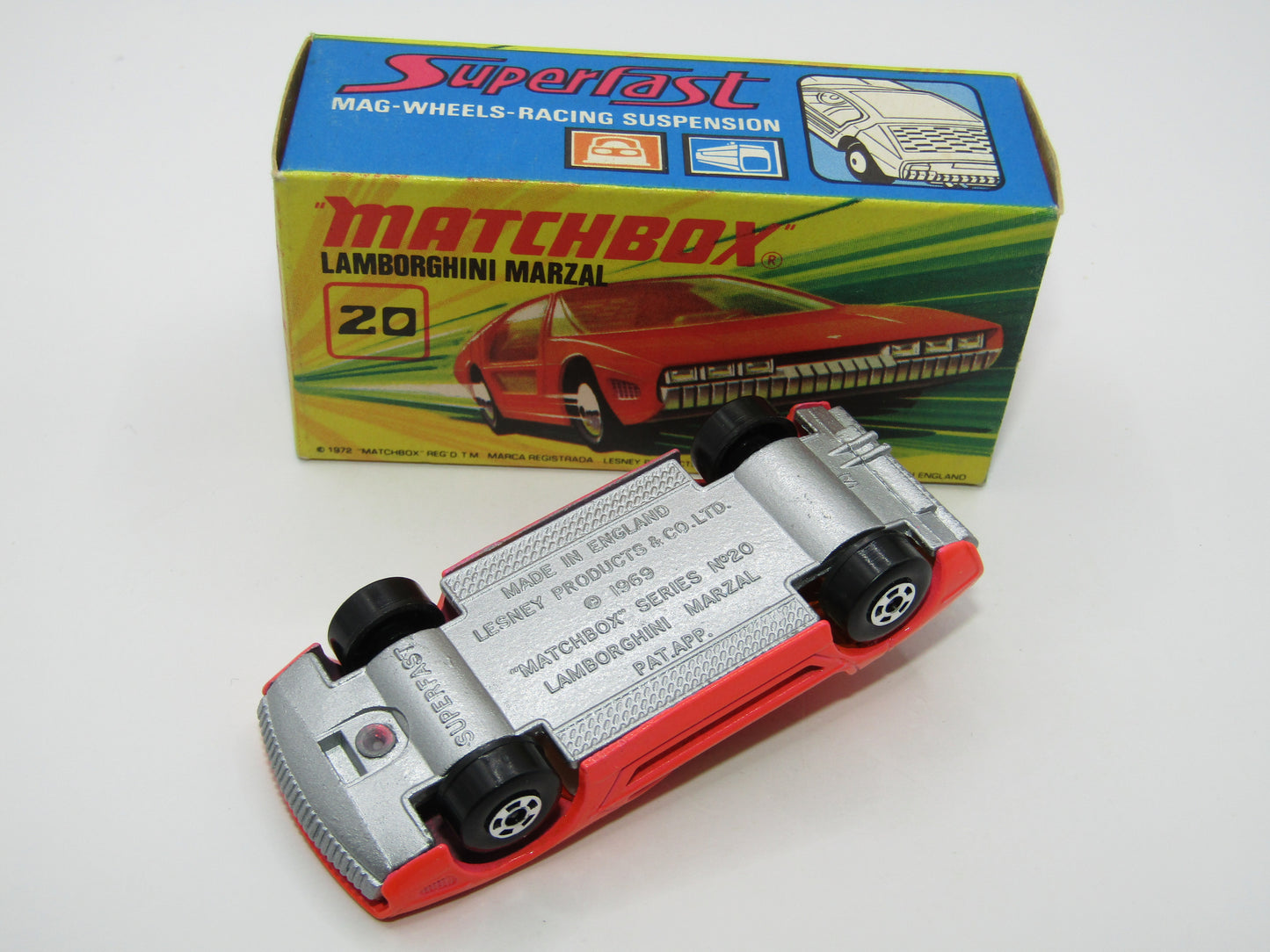 Matchbox Superfast No 20A Lamborghini Marzal SILVER PAINTED Base