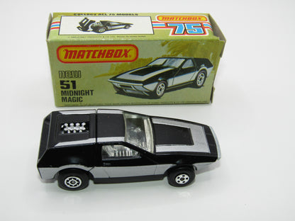 Matchbox Superfast No 51D Midnight Magic, Pearly Silver Base, USA Picture Box