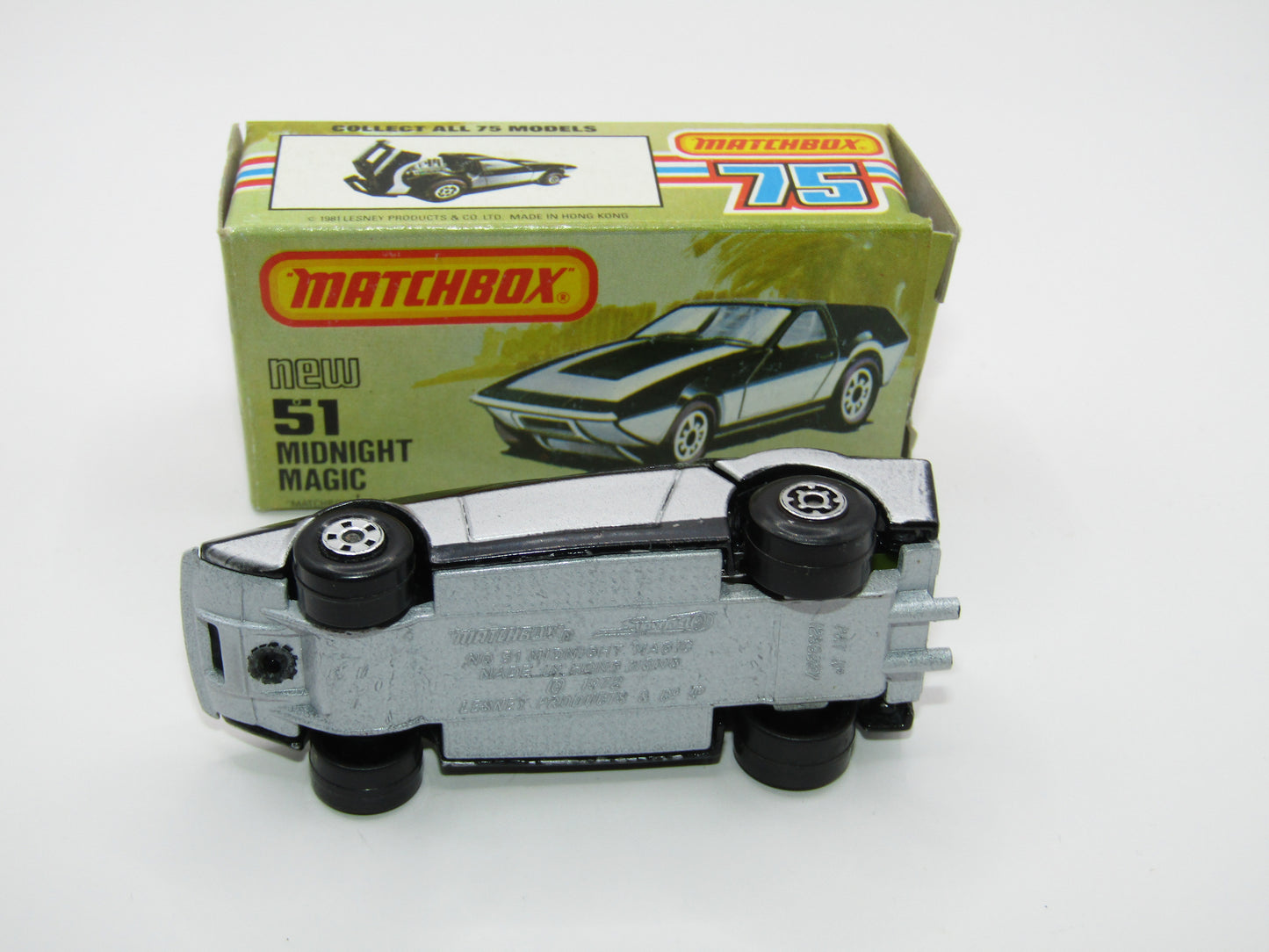 Matchbox Superfast No 51D Midnight Magic, Pearly Silver Base, USA Picture Box