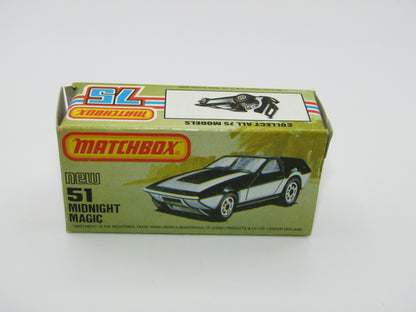 Matchbox Superfast No 51D Midnight Magic, Pearly Silver Base, USA Picture Box