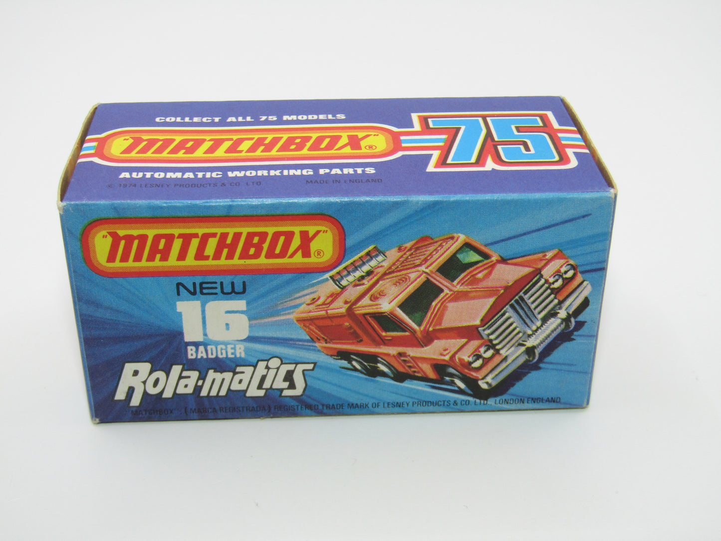 Matchbox Superfast No 16A Badger, Olive Green, Cream Radar, Unpainted Base