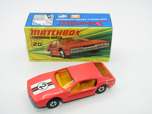 Matchbox Superfast No 20A Lamborghini Marzal Salmon Racing Special Labels