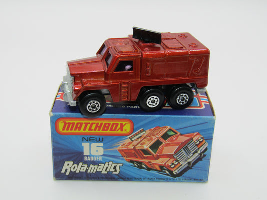 Matchbox Superfast No 16A Badger, Dark Bronze, PURPLE Windows, Unpainted Base