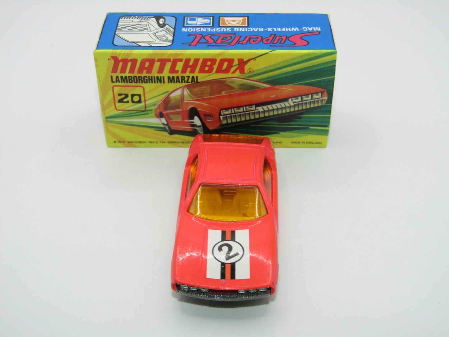 Matchbox Superfast No 20A Lamborghini Marzal Salmon Racing Special Labels