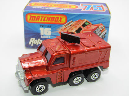 Matchbox Superfast No 16A Badger, Dark Bronze, PURPLE Windows, Unpainted Base