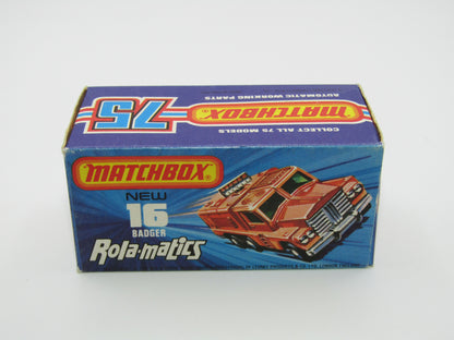 Matchbox Superfast No 16A Badger, Dark Bronze, PURPLE Windows, Unpainted Base