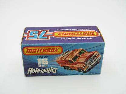 Matchbox Superfast No 16A Badger, Medium Bronze, IVORY Radar, Unpainted Base