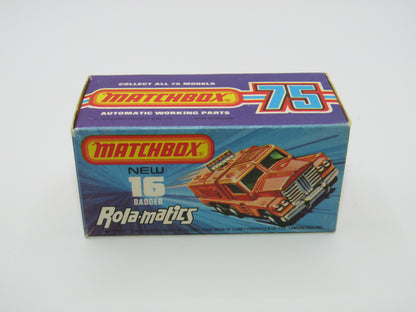 Matchbox Superfast No 16A Badger, Medium Bronze, IVORY Radar, Unpainted Base