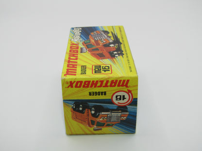 Matchbox Superfast No 16A Badger, Light Bronze, BLUE Windows, Unpainted Base