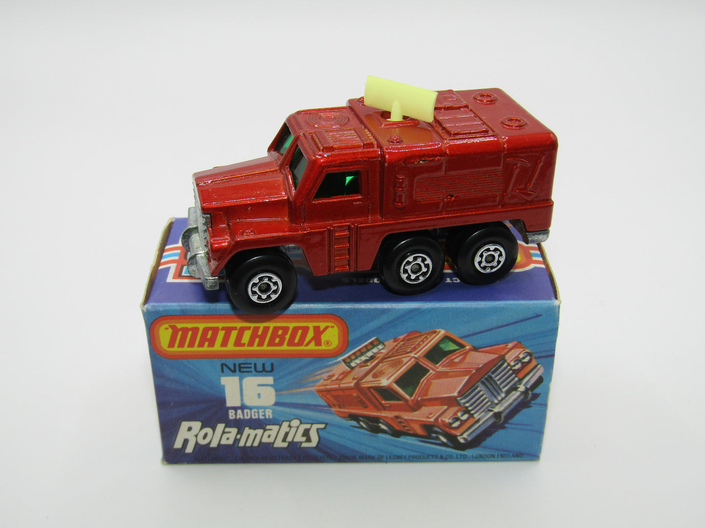 Matchbox Superfast No 16A Badger, DARK Bronze, Green Windows, Unpainted Base