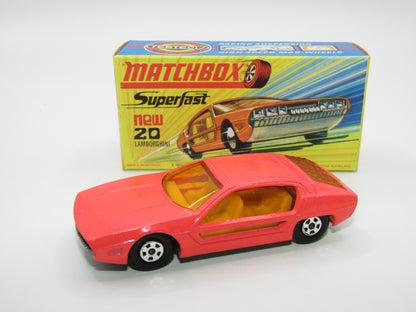 Matchbox Superfast No 20A Lamborghini Marzal Salmon Pink NARROW Wheels