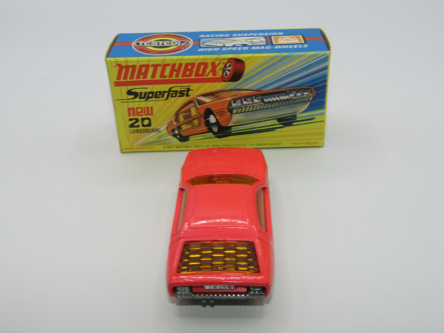 Matchbox Superfast No 20A Lamborghini Marzal Salmon Pink NARROW Wheels