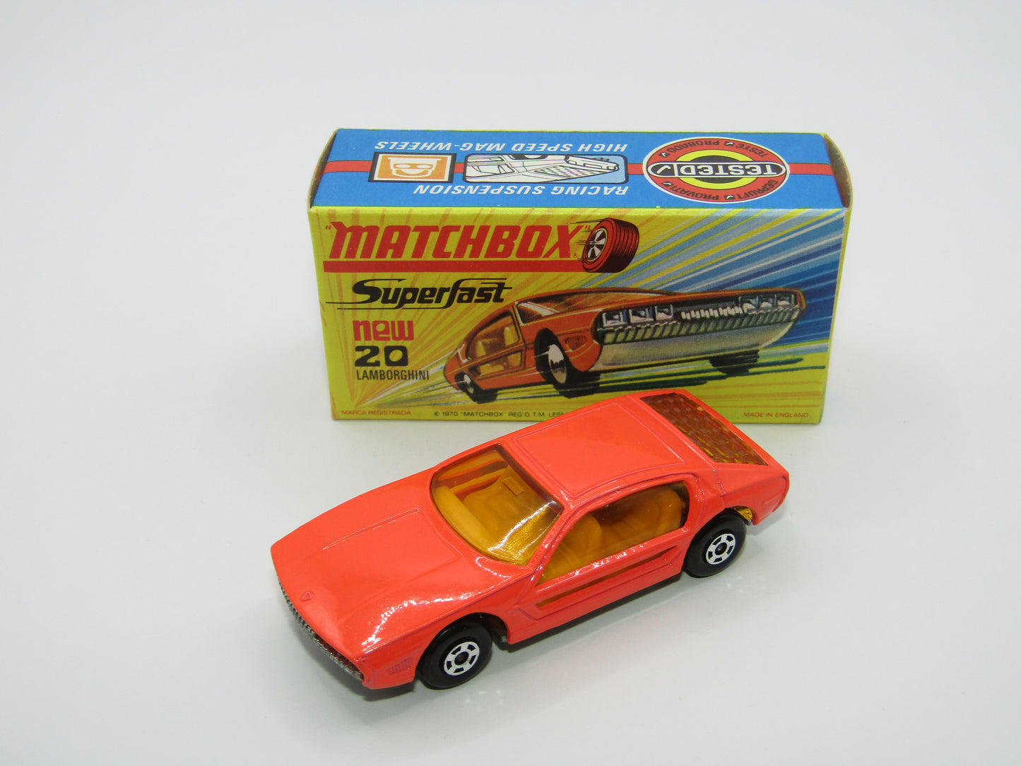 Matchbox Superfast No 20A Lamborghini Marzal ORANGE Salmon Pink