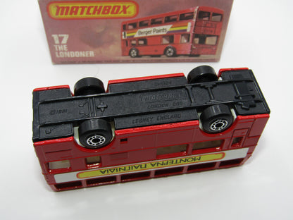 Matchbox Superfast No 17C London Bus, RED, Matchbox No 1 GREEK BUS, Lesney England Base