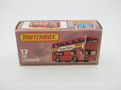 Matchbox Superfast No 17C London Bus, RED, Matchbox No 1 GREEK BUS, Lesney England Base