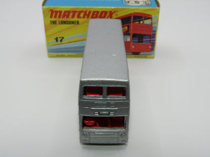 Matchbox Superfast No 17B The Londoner BISTO SILVER, Dot Dash Wheels, Metallic Charcoal Grey Base