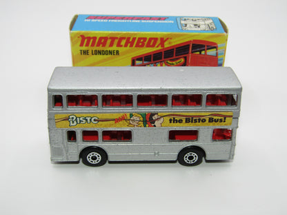 Matchbox Superfast No 17B The Londoner BISTO SILVER, Dot Dash Wheels, Metallic Charcoal Grey Base