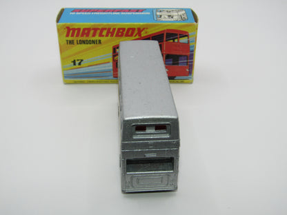 Matchbox Superfast No 17B The Londoner BISTO SILVER, Dot Dash Wheels, Metallic Charcoal Grey Base