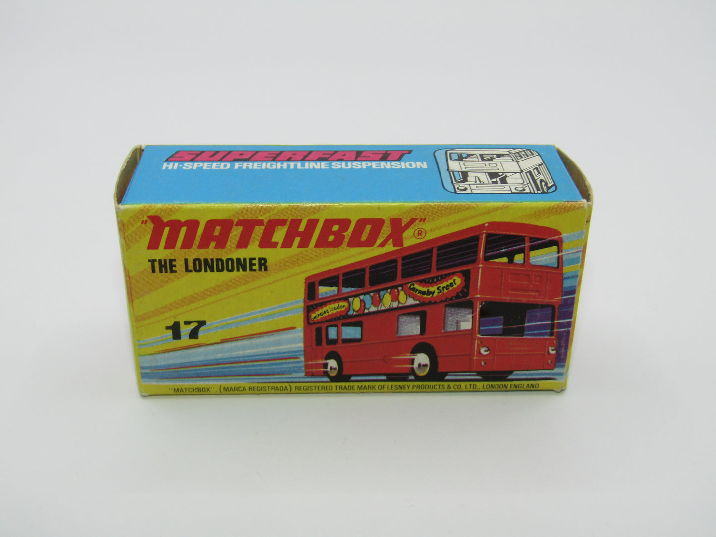 Matchbox Superfast No 17B The Londoner BISTO SILVER, Dot Dash Wheels, Metallic Charcoal Grey Base