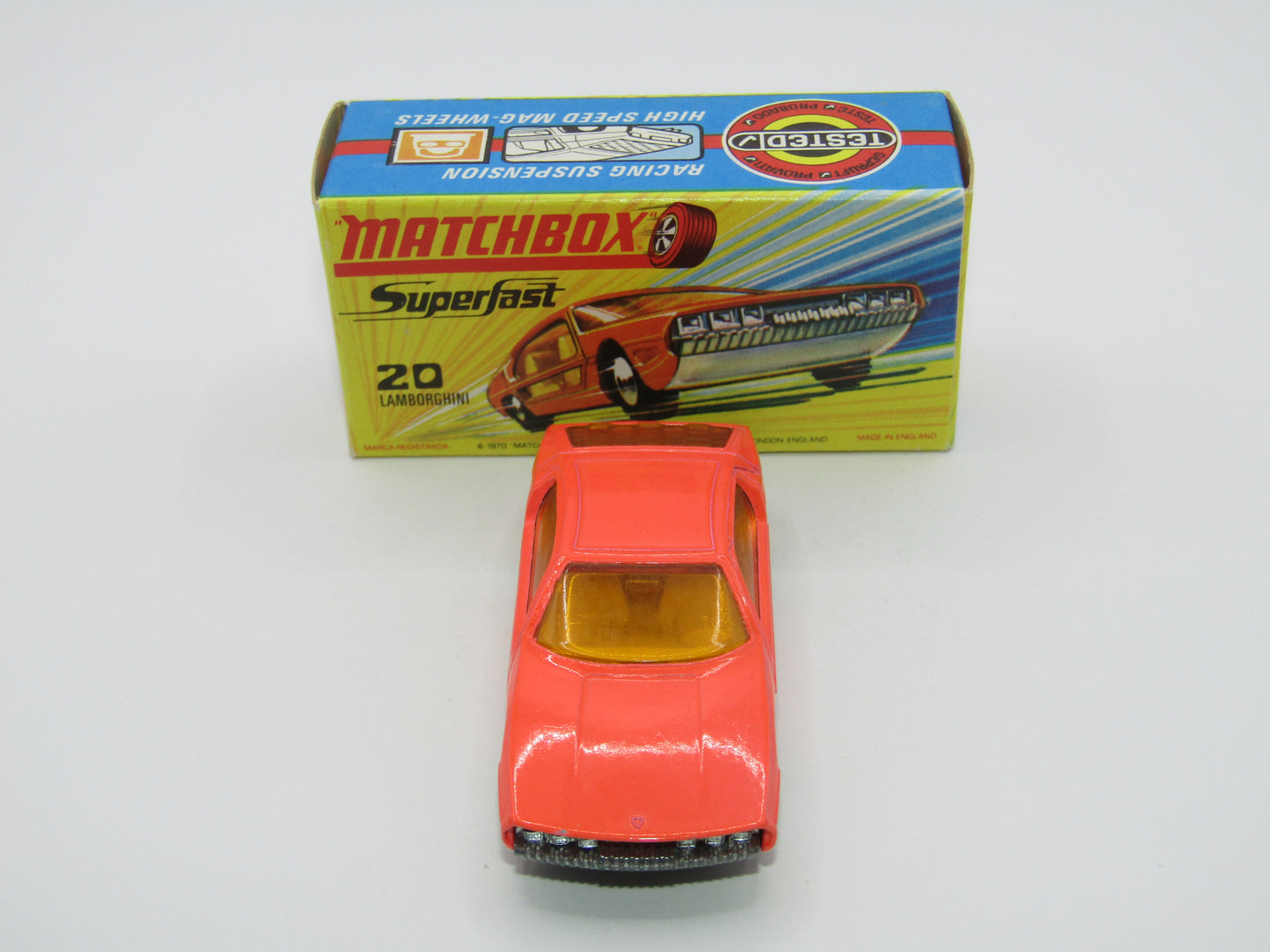 Matchbox Superfast No 20A Lamborghini Marzal Salmon Pink Wide Wheels