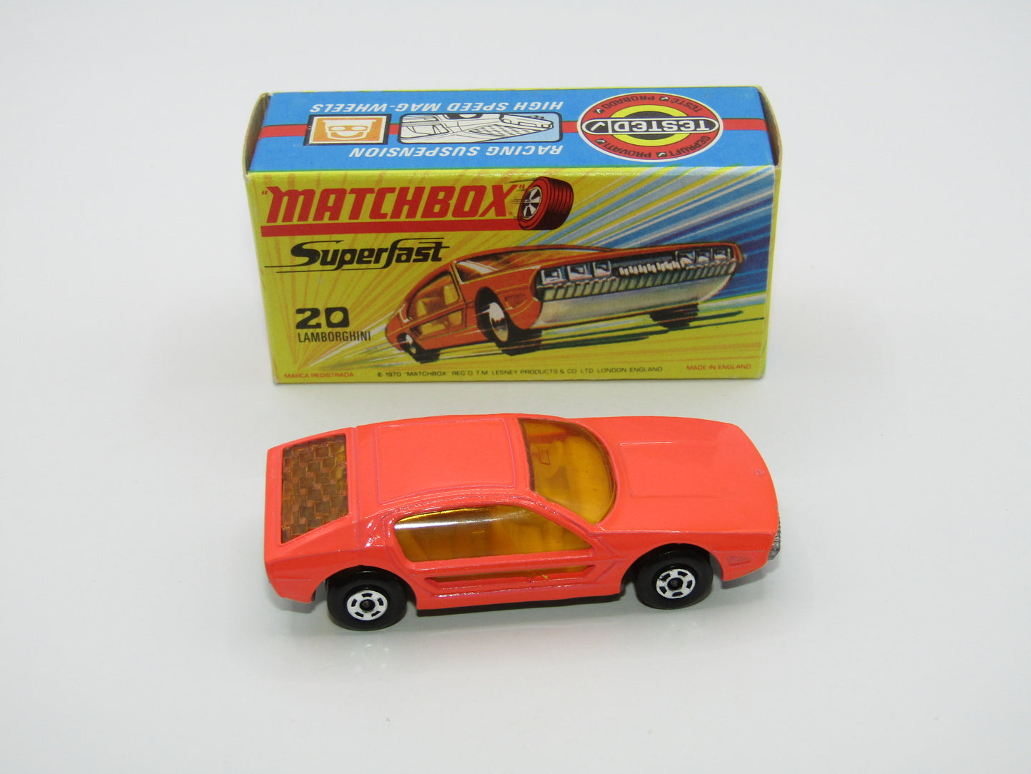 Matchbox Superfast No 20A Lamborghini Marzal Salmon Pink Wide Wheels