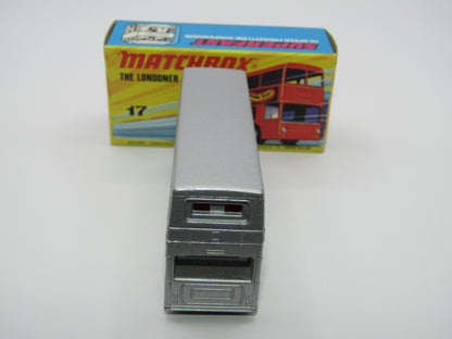 Matchbox Superfast No 17B The Londoner JACOBS SILVER, Dot Dash Wheels, Metallic Charcoal Grey Base